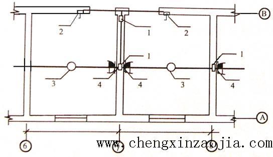 此示意图位置计算接线盒,灯头盒,插座盒,开关盒的数量,并在平面图上画